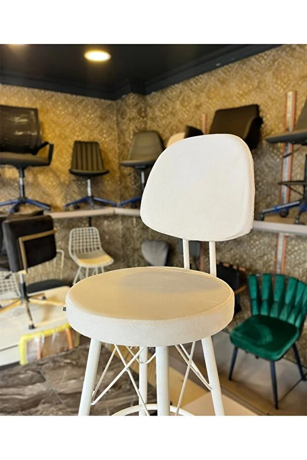 Dolce Bar Sandalyesi 65 Cm Ekru Babyface Kumaş.90 ile 99 cm arası Ada&Masalara uyumlu